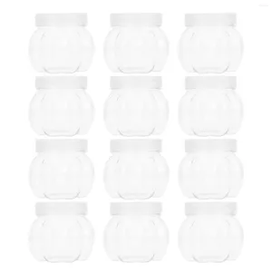 Storage Bottles 12 Pcs Pet Pumpkin Jar Mini Candy Jars Mason Biscuit Gift Container Wrapping Canister The Child Food Bonbonniere Box