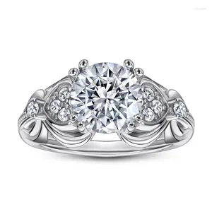 Cluster Rings S925 Sterling Silver Ring Woman 2 Moissanite Engagement Wedding Jewelry Fine Fine