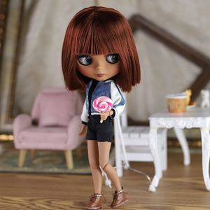 Lalki lodowe DBS Blyth Doll 16 Ciało stawowe 30 cm czarna skóra Zestaw zimowy obejmuje hat bjd zabawki na prezent mody 231024