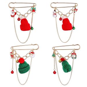 Mode Weihnachten Broschen Weihnachten Schneemann Santa Claus Socken Elch Hirsche Hüte Handschuhe Emaille Abzeichen Kragen Große Pins Party Dekoration