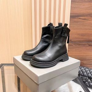 Modische, luxuriöse Damen-Stiefeletten, klassischer Melonenstiefel, Italien, perfekte niedrige Stiefel, runde Köpfe, Plateaustiefel aus Kalbsleder, Designer-Abendkleid, Idee, kurze Stiefeletten, Box EU 35–40