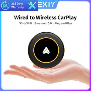 Ny bil WIRED till trådlös CarPlay Android Auto Dongle Adapter Smart AI Box Plug and Play for OEM Car Radio Multimedia Player