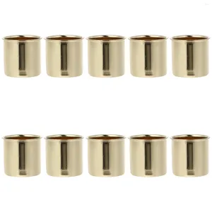 Candle Holders 10 Pcs Metal Cup Table Top Decor Iron Holder Empty Glass Desktop Simple Wrought Decorative Containers Cups Stand