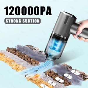 Vacuums 120000PA Mini Car Vacuum Cleaner Portable Wireless Handheld for Home Appliance Poweful Cleaning Machine 231023