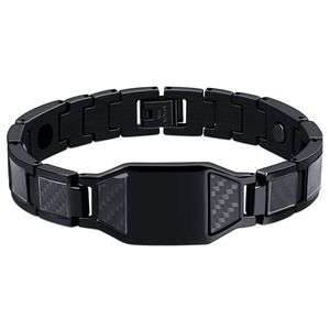 Bangle BSW1 pulseiras mens preto pulseira de aço inoxidável cubano link cadeia na mão masculino charme aço amigos acessórios 231023