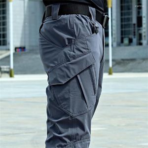 Calças masculinas masculinas militares respiráveis combate exército urbano tacitcal calças à prova d'água slim fit cargo pant 6xlmen's