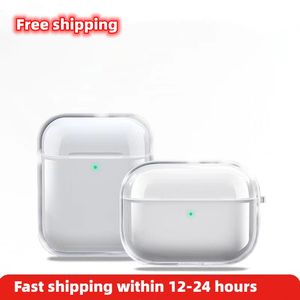 För AirPods Pro 2 Airpod 3 hörlurar Airpod Bluetooth -hörlurtillbehör Transparent tektiv Cover Apple Wireless Charging Box Sockproof Case