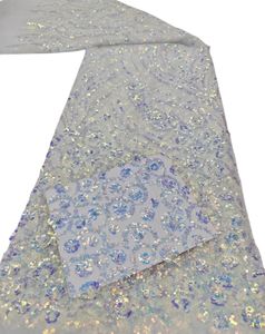 Afrika Gelin Sequins Elbise Nakış Fransızca Net Tül Dantel 5 Yard Kumaş Kadın Düğün Partisi Yüksek Kalite Lüks Nijeryalı Modern Stil Tasarım YQ-7162