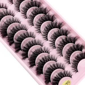 False Eyelashes Cat Eye Fluffy Faux Mink Lashes 8D Wispy 10 Pairs Pack Dramatic Long Thick Volume 231024