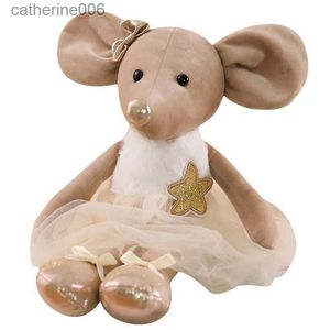 Altri giocattoli Carino pizzo balletto topo coniglio tigre peluche morbido peluche principessa gonna bambole stile bambini ragazze compleanno matrimonio regali L231024