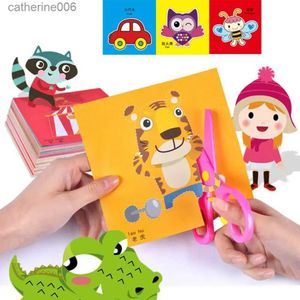 Other Toys 48pcs Children Handmade Paper Cut Book Craft Toys DIY Kids Crafts Cartoon Scrapbooking Paper Toys for Kids Learning Toys GiftsL231024