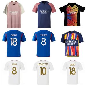 Fan Player Wersja 23 24 Tolisso Kadewere Tete Soccer Jerseys 2023 2024 ol cyfrowe czwarte koszule piłkarskie Toko Ekambi cherki aouar kadewer czwarte lyon men sets dla dzieci