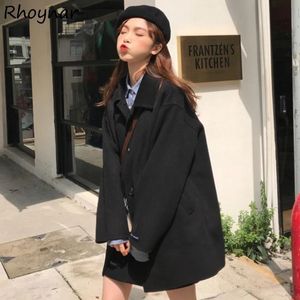 Kvinnors ull blandar kvinnor enkla elegant höst streetwear anbud koreansk stil kläder allmatch stilfulla fasta knappar avslappnade damer est 231023