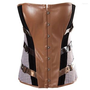 Bustiers Corsets高品質のレザーベルベットバーレスクコスプレカウボーイコルセットウエストとコルスのためにkorse