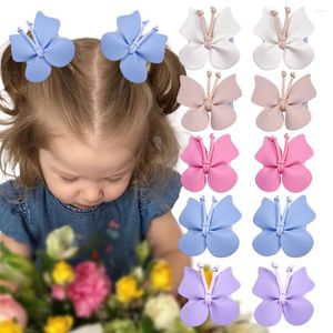Hair Accessories 30pc/lot 2.2" PU Butterfly Bow Baby Girl Clips Hairpins For Chirdren Girls Barrettes Kids Make Up Headwear