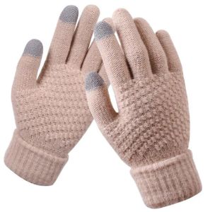 Modelli di esplosione della moda Guanti invernali touch screen caldi antiscivolo Donna Uomo Guanti caldi in maglia elasticizzata in lana artificiale 2 pezzi al paio