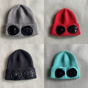 Occhiali caldi cappello firmato berretto di lana invernale berretto antivento per uomo e donna coppia all'aperto occhiali morbidi berretti con teschio alla moda gorra lavorato a maglia a coste hj02