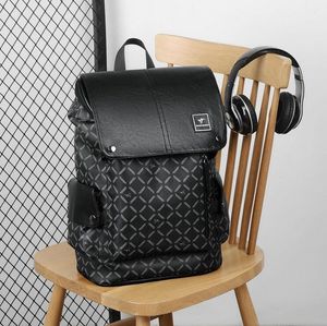 Factory sales men shoulder bag 2 styles trend polka dot student backpack outdoor sports and leisure thickened leather backpacks Joker color matching handbag