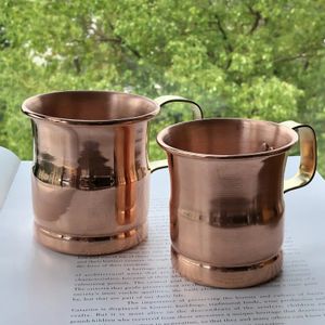 Mugs Pure Copper Cup Mug Moscow Mule Milk Beer Cups Handcrafted Drinkware Tableware 231023