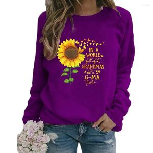 Felpe con cappuccio da donna Farfalla Stampa girasole Felpa con cappuccio girocollo a maniche lunghe Felpe estetiche da donna Abiti Kawaii Top oversize T-shirt