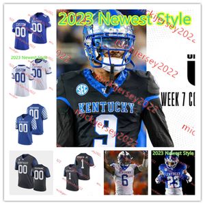 Khamari Anderson Devin Leary Kentucky Jersey Justice Dingle Luke Fulton 5 Anthony Brown 21 Dee Beckwith Custom Stitched Kentucky Wildcats Football Jerseys