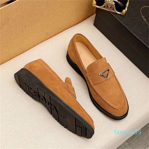 2023 – Herren-Loafer, luxuriöse Designer-Schuhe, echtes Leder, braun, schwarze Schnalle, Herren-Casual-Designer-Kleiderschuhe, Slip-on-Hochzeit