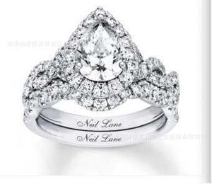 Sterling Silver Surround Pear Ring Combination Proposal SetStar