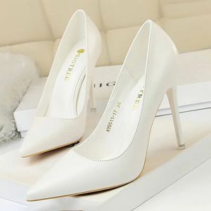 Elbise ayakkabıları bigtree ayakkabıları kadın pompalar moda yüksek topuklu ayakkabılar siyah pembe beyaz ayakkabılar kadın düğün ayakkabıları bayanlar stiletto kadın topuklar 231024
