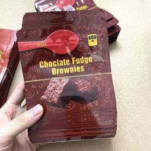 Ätbar plastförpackningspåse 600 mg paket choklad fudge brownies biter väskor ätbara mylar återförslutbara ätbara ämnen