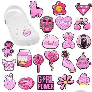 Shoe Parts Accessories Wholesale 100Pcs Pvc Peach Bear Egg Diamond Lollipop Sandals Buckle Charms Children Decorations For Pink Se Dhynl