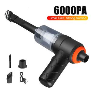 Vacuums Portable Car Vacuum Cleaner 6000PA 120W Mini Wireless Handheld Auto Home Dual Use Cleaners 231023