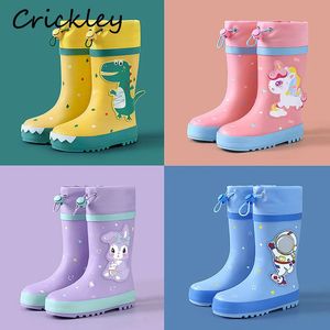 Boots Unicorn Mermaid Boys Girls Rain Cartoon Dinosaur Astronaut Rubber Children Water Shoes Waterproof Kids 231024