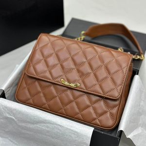 Doppelte Kette Vintage Damen Umhängetasche mit Klappe, vielseitig einsetzbar, Cross-Body, klassische Damen-Gürteltasche mit mehreren Taschen, Unterarm-Handtasche, luxuriöse Designer-Handtasche, Clutch, Sacoche 26C