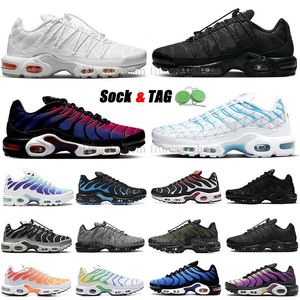 TN Plus Running Shoes Herr Mens Womens Triple Black and White TNS Marseilles Patta FC Barcelone Utility Terrascape Blanche Requins Unity Atlenta Tec Sneakers Dhgate.com