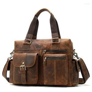 Портфели Сумка из натуральной кожи Мужской портфель-мессенджер для ноутбука для мужчин Офисные сумки S
