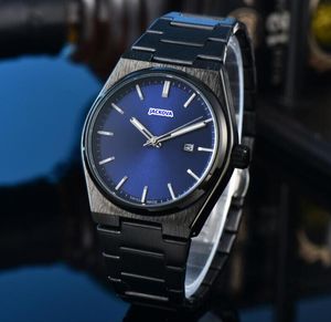 Popular três agulhas dial data automática relógios masculinos moda de luxo masculino completo aço inoxidável banda movimento quartzo relógio tempo todos os crimes relógio de pulso presentes