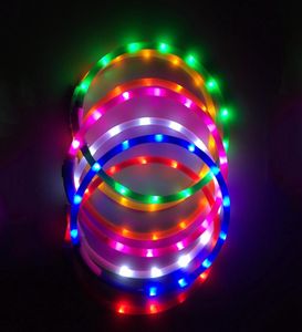 LED -hundkrage lyser upp USB -uppladdningsbar glödande nattsäkerhet Pet Collar Necklace Band för Small Medium Large9897129