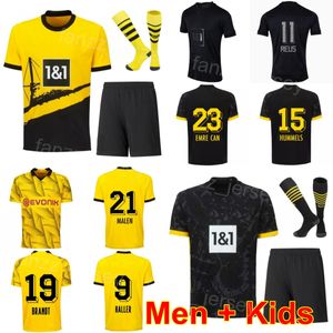 Homens Kids Club Team Borussia MALEN Soccer Jersey Dortmund 2023 2024 Set REUS HUMMELS BRANDT EMRE CAN RYERSON FULLKRUG BENSEBAINI NMECHA HALLER Kits de camisa de futebol