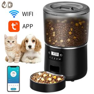 Dog Bowls Feeders 4L Automatisk kattmatare PET Smart Cat Food Kibble Dispenser Timer rostfritt stål Bowl Auto Feeder för katter Dog Accessories 231023