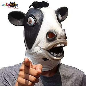 cosplay Eraspooky Realista Animal Vaca Caballo Látex Cosplay Accesorios de disfraces de Halloween para adultos Festival Mascarada Tocados Máscara de pezcosplay