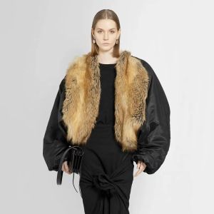 Fashion Korean short jacket Imported long hair fur Warm coat 2023 autumn and winter new high-quality women's tops
