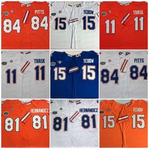 Tebow 15 Florida Gators College Football Jerseys Kyle Pitts Jersey Kyle Trask Aaron Hernandez Emmitt Smith Tim Tebow Syched Mens Orange Blue White