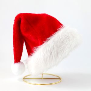 Cappello da Babbo Natale Cappello da Babbo Natale Cappello da Babbo Natale per adulti Bambini Spessi misura libera Cappello da festa di Natale lungo villo
