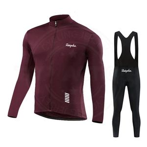 Bisiklet Jersey Setleri Bahar Sonbahar Uzun Kollu Raphaful Bisiklet Jersey Set Erkek Bisiklet Kıyafetleri MTB Bike Jersey Bib Pantolon Kiti Ropa Ciclismo Traje 231023