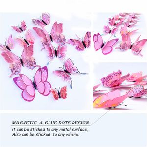 Wall Stickers Butterfly Decor 24/ 3D Butterflies For Party Decorations With Magnetspink 24 Drop Delivery Amne1