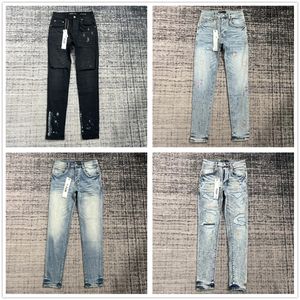 Jeans viola jeans firmati jeans da uomo pantaloni impilati jeans da uomo larghi denim lacrime europeo jean hombre pantaloni da uomo pantaloni biker ricamo strappato per la tendenza