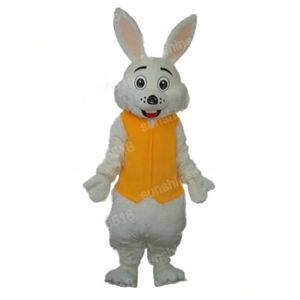 Halloween Yellow Vest Rabbit Mascot Costume High Quality Cartoon theme character Carnival Adults Size Christmas Birthday Party Fancy Outfit For Men Women