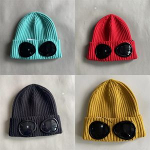 Ski Winter Hat Two Goggle Beanie Designer Mężczyźni kobiety wełny dzianinowe szklanki czapka czaszka na zewnątrz sporty luksusowe czapki unsex modne miękkie chronie hj02