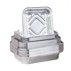 Take Out Containers Food Cooking Trays Boxes Foil Takeaway Aluminum Lunch With Covers And Kitchen Disposable Supplies