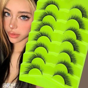 False Eyelashes Cat Eye Lashes Mink Fluffy Natural Winged End lashes Clear Band Fake Extension makeup eyelashes 231024